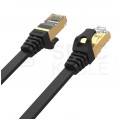 Patchcord S/STP kat.7 kabel sieciowy LAN 2x RJ45 płaski linka PoE czarny 10m UNITEK