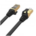 Patchcord S/STP kat.7 kabel sieciowy LAN 2x RJ45 płaski linka PoE czarny 3m UNITEK