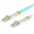 Patchcord światłowodowy MM LC/UPC-LC/UPC duplex 3mm OM3 aqua 1m LANBERG