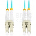 Patchcord światłowodowy MM LC/UPC-LC/UPC duplex 3mm OM3 aqua 5m LANBERG