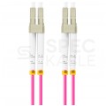 Patchcord światłowodowy MM LC/UPC-LC/UPC duplex 3mm OM4 magenta 0,5m LANBERG
