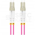 Patchcord światłowodowy MM LC/UPC-LC/UPC duplex 3mm OM4 magenta 1m LANBERG