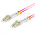 Patchcord światłowodowy MM LC/UPC-LC/UPC duplex 3mm OM4 magenta 1m LANBERG