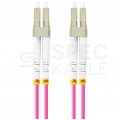 Patchcord światłowodowy MM LC/UPC-LC/UPC duplex 3mm OM4 magenta 2m LANBERG