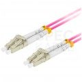 Patchcord światłowodowy MM LC/UPC-LC/UPC duplex 3mm OM4 magenta 2m LANBERG