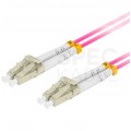 Patchcord światłowodowy MM LC/UPC-LC/UPC duplex 3mm OM4 magenta 3m LANBERG
