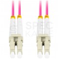 Patchcord światłowodowy MM LC/UPC-LC/UPC duplex 3mm OM4 magenta 3m LANBERG