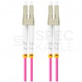 Patchcord światłowodowy MM LC/UPC-LC/UPC duplex 3mm OM4 magenta 5m LANBERG