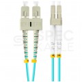 Patchcord światłowodowy MM LC/UPC-SC/UPC duplex 3mm OM3 aqua 0,5m LANBERG