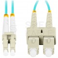 Patchcord światłowodowy MM LC/UPC-SC/UPC duplex 3mm OM3 aqua 1m LANBERG
