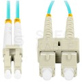 Patchcord światłowodowy MM LC/UPC-SC/UPC duplex 3mm OM3 aqua 2m LANBERG