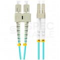 Patchcord światłowodowy MM LC/UPC-SC/UPC duplex 3mm OM3 aqua 2m LANBERG