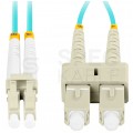 Patchcord światłowodowy MM LC/UPC-SC/UPC duplex 3mm OM3 aqua 3m LANBERG