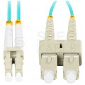 Patchcord światłowodowy MM LC/UPC-SC/UPC duplex 3mm OM3 aqua 5m LANBERG