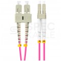 Patchcord światłowodowy MM LC/UPC-SC/UPC duplex 3mm OM4 magenta 0,5m LANBERG