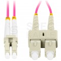 Patchcord światłowodowy MM LC/UPC-SC/UPC duplex 3mm OM4 magenta 1m LANBERG