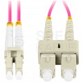 Patchcord światłowodowy MM LC/UPC-SC/UPC duplex 3mm OM4 magenta 3m LANBERG