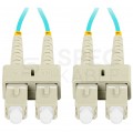 Patchcord światłowodowy MM SC/UPC-SC/UPC duplex 3mm OM3 aqua 5m LANBERG