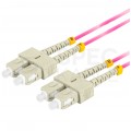 Patchcord światłowodowy MM SC/UPC-SC/UPC duplex 3mm OM4 magenta 1m LANBERG
