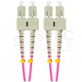 Patchcord światłowodowy MM SC/UPC-SC/UPC duplex 3mm OM4 magenta 1m LANBERG