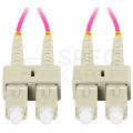 Patchcord światłowodowy MM SC/UPC-SC/UPC duplex 3mm OM4 magenta 1m LANBERG