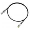 Patchcord U/FTP kat.6A LSOH kabel sieciowy LAN 2x RJ45 czarny z wbudowaną identyfikacją LED 0,5m WireArte