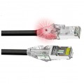 Patchcord U/FTP kat.6A LSOH kabel sieciowy LAN 2x RJ45 czarny z wbudowaną identyfikacją LED 0,5m WireArte