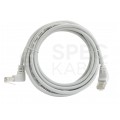 Patchcord UTP kat.5e kabel sieciowy LAN 2x RJ45 kątowy linka biały 2m Goobay