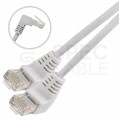 Patchcord UTP kat.5e kabel sieciowy LAN 2x RJ45 kątowy linka biały 2m Goobay