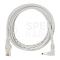 Patchcord UTP kat.5e kabel sieciowy LAN 2x RJ45 kątowy linka biały 3m