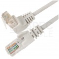 Patchcord UTP kat.5e kabel sieciowy LAN 2x RJ45 kątowy linka biały 3m