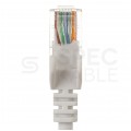 Patchcord UTP kat.5e kabel sieciowy LAN 2x RJ45 kątowy linka biały 3m