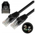 Patchcord UTP kat.5e kabel sieciowy LAN 2x RJ45 linka czarny 0,5m NEKU