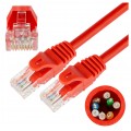 Patchcord UTP kat.5e kabel sieciowy LAN 2x RJ45 linka czerwony 1,5m NEKU