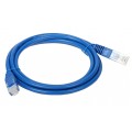 Patchcord UTP kat.5e kabel sieciowy LAN 2x RJ45 linka niebieski 2m Alantec