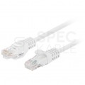 Patchcord UTP kat.6 kabel sieciowy LAN 2x RJ45 linka biały 0,5m LANBERG