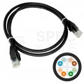 Patchcord UTP kat.6 kabel sieciowy LAN 2x RJ45 linka czarny 0,25m Alantec