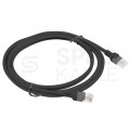 Patchcord UTP kat.6 kabel sieciowy LAN 2x RJ45 linka czarny 2m LANBERG