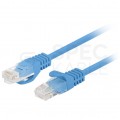 Patchcord UTP kat.6 kabel sieciowy LAN 2x RJ45 linka niebieski 1m LANBERG