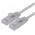 Patchcord UTP kat.6 kabel sieciowy LAN 2x RJ45 płaski linka szary 0,5m NEKU