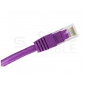 Patchcord UTP kat.6A kabel sieciowy LAN 2x RJ45 linka LSOH fioletowy 0,25m Alantec