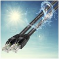 Patchcord zewnętrzny UTP kat.6 podwójna powłoka PVC+PE linka czarny 10m NEKU