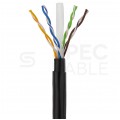 Patchcord zewnętrzny UTP kat.6 podwójna powłoka PVC+PE linka czarny 40m NEKU
