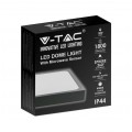 Plafon kwadratowy natynkowy LED 18W 1800lm 4000K IP44 biała barwa neutralna barwa NW z mikrofalowym czujnikiem ruchu czarny V-TAC VT-8618SB-SQ