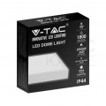 Plafon kwadratowy natynkowy LED 18W 1800lm 6500K IP44 biały barwa CW biała zimna V-TAC VT-8618W-SQ