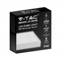 Plafon kwadratowy natynkowy LED 24W 2400lm 4000K IP44 biały barwa NW biała neutralna z mikrofalowym czujnikiem ruchu V-TAC VT-8624SW-SQ