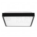 Plafon kwadratowy natynkowy LED 24W 2400lm 4000K IP44 czarny barwa NW biała neutralna z mikrofalowym czujnikiem ruchu V-TAC VT-8624S