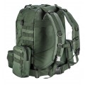 Plecak survivalowy, taktyczny 40l + dodatkowe torby 4w1 600D ciemna zieleń NEO 84-326