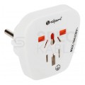 Podróżny adapter zasilania wtyk Uni-Schuko [2P+Z] POLSKI / gniazdo uniwersalne UK