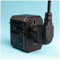Podróżny adapter zasilania z ładowarką 2x USB (5V / 2,4A) + USB typ-C Quick Charge 3.0 Power Delivery 18W (9V / 2A) [12V / 1,5A]